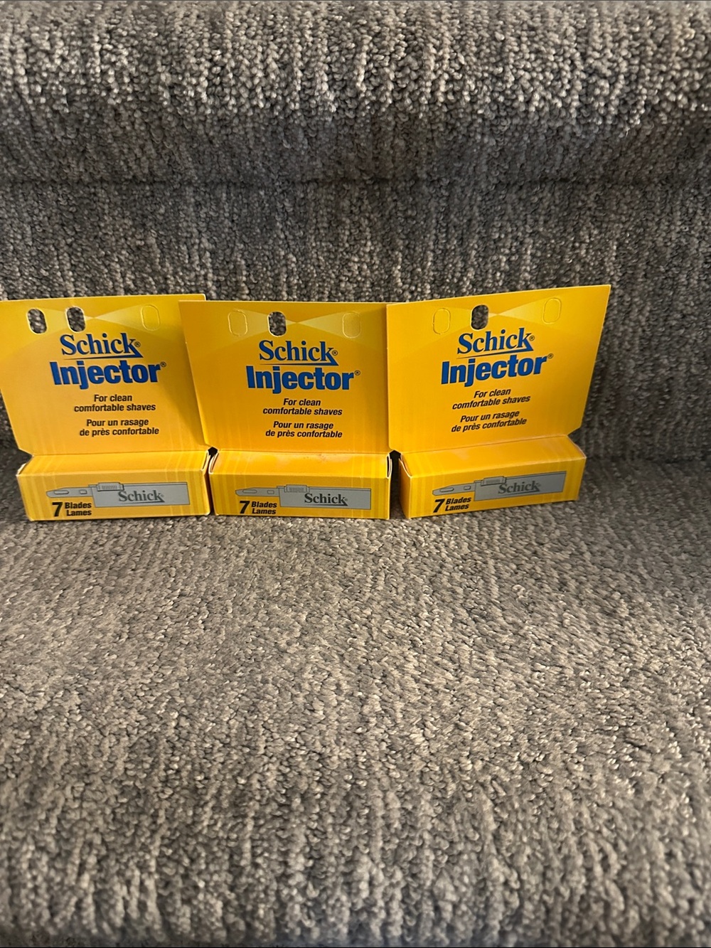 New Old Stock vintage sealed packs lot of three Schick injector blades